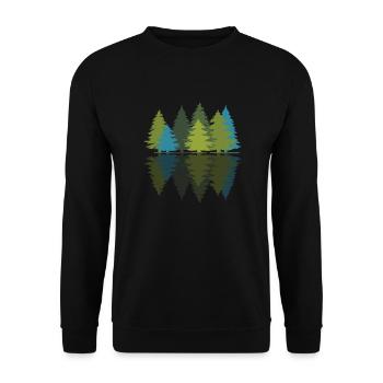 Forest Nature Trees Landscape Outdoor Gift - Unisex Sweatshirt - black - Front - Alina (178cm) & Michal (187cm)
