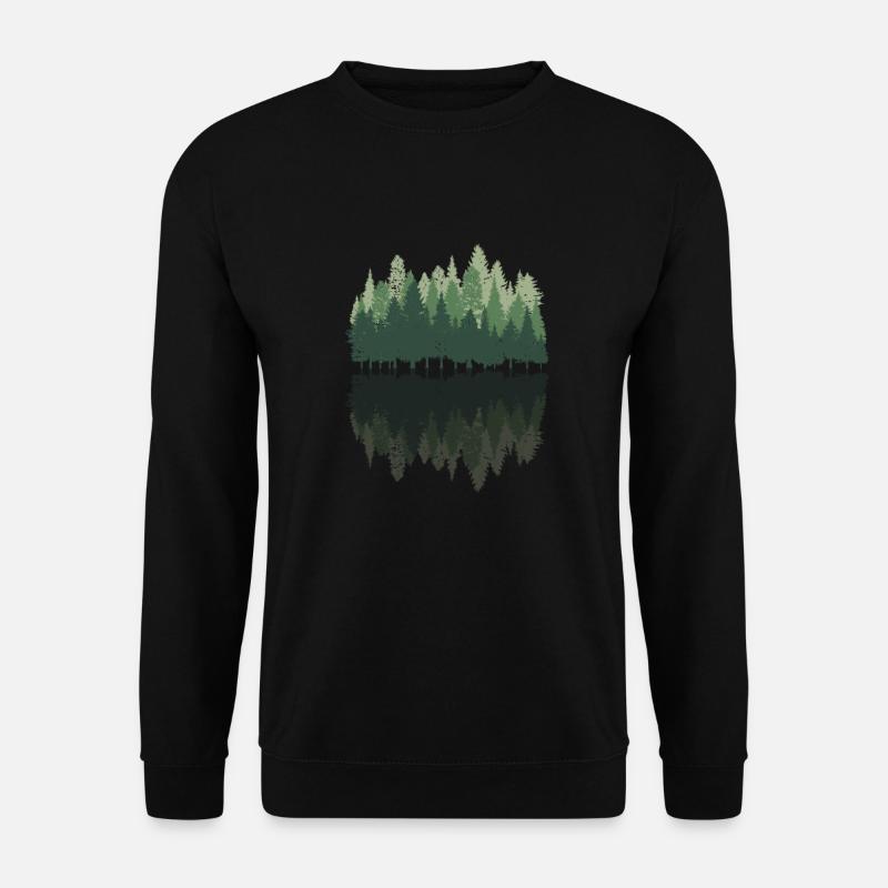 Wald Natur Bäume Landschaft Outdoor Geschenk - Unisex Pullover - Schwarz