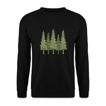 Wald - Unisex Pullover - Schwarz - Vorne - Alina (178cm) & Michal (187cm)