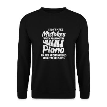 Piano - Sweat-shirt Unisexe - noir - Devant - Alina (178cm) & Michal (187cm)