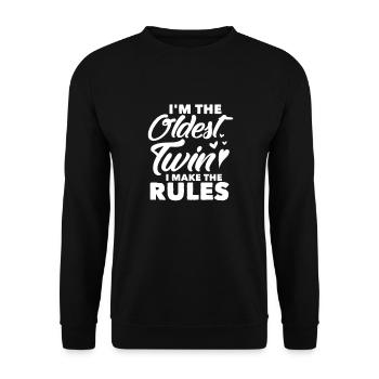 Twins Family Baby Birth Twin Gift - Unisex Sweatshirt - black - Front - Alina (178cm) & Michal (187cm)