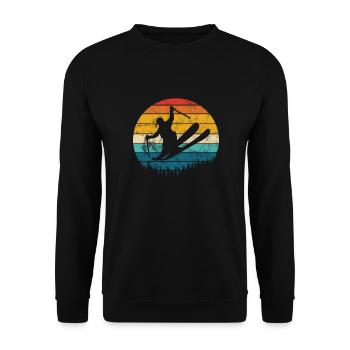 Ski Ski Neige Hiver Vacances au ski Cadeau - Sweat-shirt Unisexe - noir - Devant - Alina (178cm) & Michal (187cm)