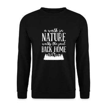 Forest Nature Trees Landscape Outdoor Gift - Unisex Sweatshirt - black - Front - Alina (178cm) & Michal (187cm)