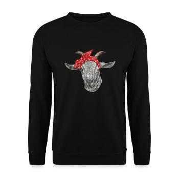 Chèvre - Sweat-shirt Unisexe - noir - Devant - Alina (178cm) & Michal (187cm)