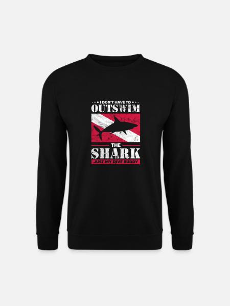 Hai Haie Haifischflosse Shark Meer Geschenk - Unisex Pullover - Schwarz