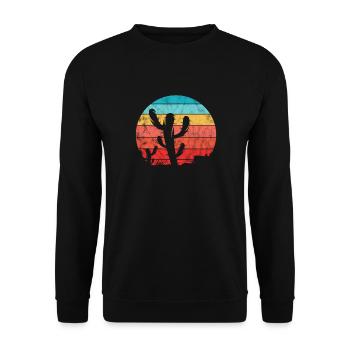 Kaktus - Unisex Pullover - Schwarz - Vorne - Alina (178cm) & Michal (187cm)