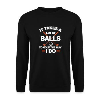 Golf Golfer Golf Club Golf Ball Cadeau - Sweat-shirt Unisexe - noir - Devant - Alina (178cm) & Michal (187cm)