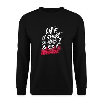 Biker - Unisex Sweatshirt - black - Front - Alina (178cm) & Michal (187cm)