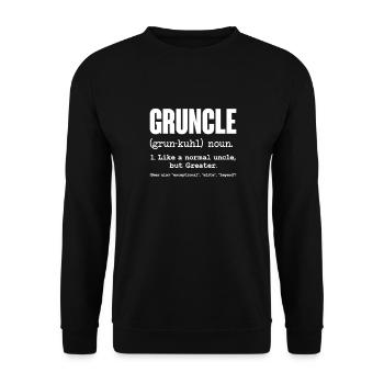 Onkel Neffe Nichte Bruder Familie Geschenk - Unisex Pullover - Schwarz - Vorne - Alina (178cm) & Michal (187cm)