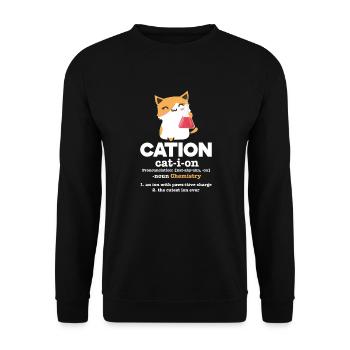 Chemie Katze - Unisex Pullover - Schwarz - Vorne - Alina (178cm) & Michal (187cm)