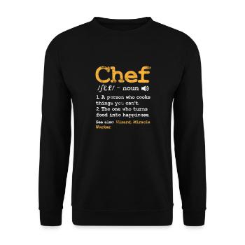 Kochen Koch Köchin Restaurant Küchenchef Geschenk - Unisex Pullover - Schwarz - Vorne - Alina (178cm) & Michal (187cm)