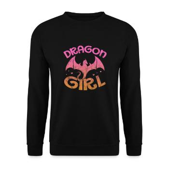 Dragon Girl Dragon Dragon Girl Cadeau - Sweat-shirt Unisexe - noir - Devant - Alina (178cm) & Michal (187cm)