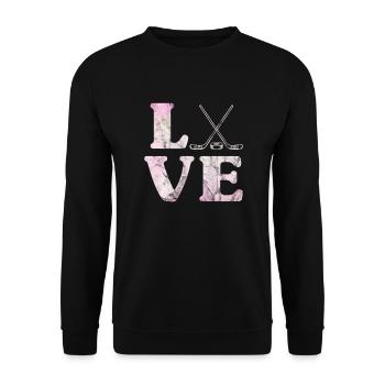 Masque de hockey sur glace Hockey Girl Ice Hockey Team Cadeau - Sweat-shirt Unisexe - noir - Devant - Alina (178cm) & Michal (187cm)