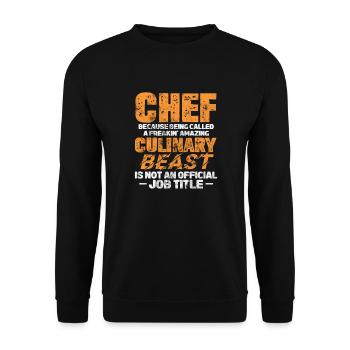 Kochen Koch Köchin Restaurant Küchenchef Geschenk - Unisex Pullover - Schwarz - Vorne - Alina (178cm) & Michal (187cm)
