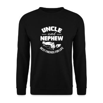 Uncle Nephew Brother Family Gift - Unisex Sweatshirt - black - Front - Alina (178cm) & Michal (187cm)