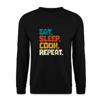 Kochen Koch Köchin Restaurant Küche Geschenk - Unisex Pullover - Schwarz - Vorne - Alina (178cm) & Michal (187cm)