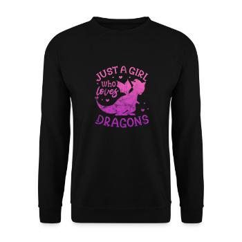 Dragon Girl Dragon Dragon Girl Cadeau - Sweat-shirt Unisexe - noir - Devant - Alina (178cm) & Michal (187cm)