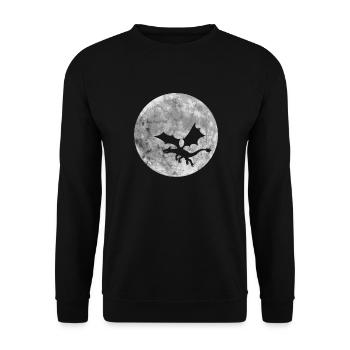 Drache Drachen Dragon Fabelwesen Fantasy Geschenk - Unisex Pullover - Schwarz - Vorne - Alina (178cm) & Michal (187cm)