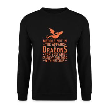 Dragon - Sweat-shirt Unisexe - noir - Devant - Alina (178cm) & Michal (187cm)
