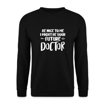 Médecin - Sweat-shirt Unisexe - noir - Devant - Alina (178cm) & Michal (187cm)