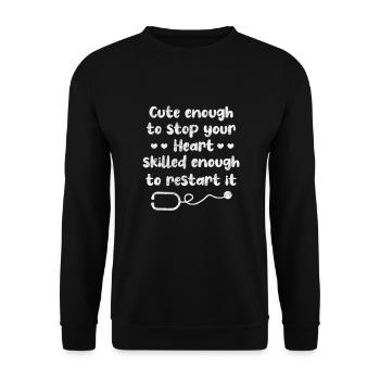 Doctor Medicine Doctor Doctor Physician Assistant Gift - Unisex Sweatshirt - black - Front - Alina (178cm) & Michal (187cm)