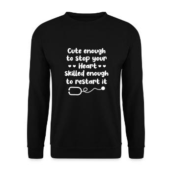 Arzt - Unisex Pullover - Schwarz - Vorne - Alina (178cm) & Michal (187cm)