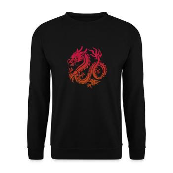 Chinese Dragon - Unisex Sweatshirt - black - Front - Alina (178cm) & Michal (187cm)