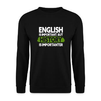 History - Unisex Sweatshirt - black - Front - Alina (178cm) & Michal (187cm)