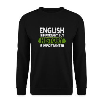 History Teacher History Teacher History - Unisex Sweatshirt - black - Front - Alina (178cm) & Michal (187cm)