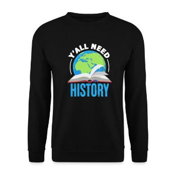 History - Unisex Sweatshirt - black - Front - Alina (178cm) & Michal (187cm)