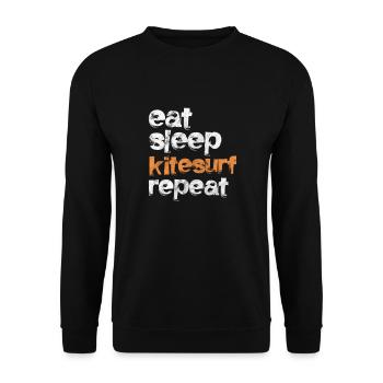 Kite Kiteboard Kitesurfer Kitesurfing Gift - Unisex Sweatshirt - black - Front - Alina (178cm) & Michal (187cm)