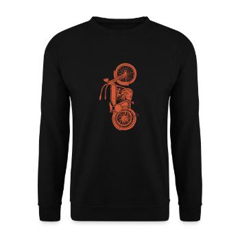 Biker - Unisex Pullover - Schwarz - Vorne - Alina (178cm) & Michal (187cm)