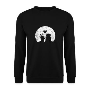 Rabbit Rabbit Easter Long-eared Gift - Unisex Sweatshirt - black - Front - Alina (178cm) & Michal (187cm)