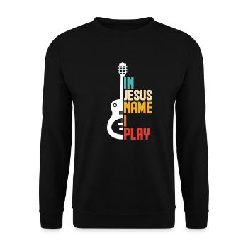 Guitar Jesus - Unisex Sweatshirt - black - Front - Alina (178cm) & Michal (187cm)