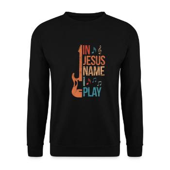 Guitar Jesus Christ Guitarist God Gift - Unisex Sweatshirt - black - Front - Alina (178cm) & Michal (187cm)