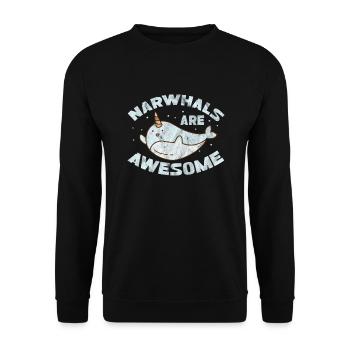 Narwal - Unisex Pullover - Schwarz - Vorne - Alina (178cm) & Michal (187cm)