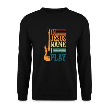 Guitar Jesus Christ Guitarist God Gift - Unisex Sweatshirt - black - Front - Alina (178cm) & Michal (187cm)