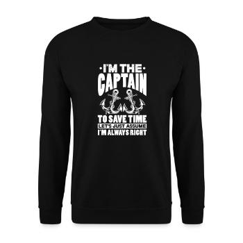 Capitaine - Sweat-shirt Unisexe - noir - Devant - Alina (178cm) & Michal (187cm)