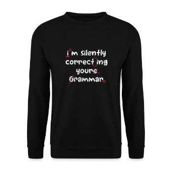 Grammatik Lehrer - Unisex Pullover - Schwarz - Vorne - Alina (178cm) & Michal (187cm)
