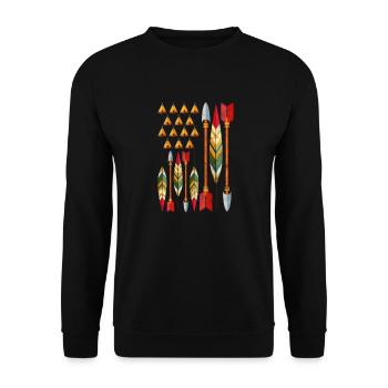 Cadeau Apache amérindien - Sweat-shirt Unisexe - noir - Devant - Alina (178cm) & Michal (187cm)