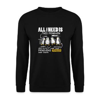 Penguin - Unisex Sweatshirt - black - Front - Alina (178cm) & Michal (187cm)