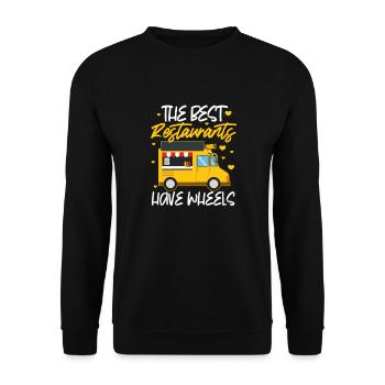 Food Truck Fast Food Streetfood Burger Cadeau - Sweat-shirt Unisexe - noir - Devant - Alina (178cm) & Michal (187cm)