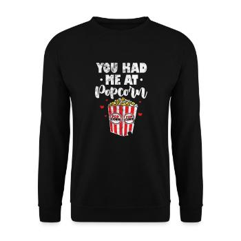 Popcorn - Unisex Sweatshirt - black - Front - Alina (178cm) & Michal (187cm)