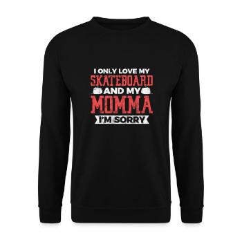 Skateboard Skater Skate Skaten Geschenk - Unisex Pullover - Schwarz - Vorne - Alina (178cm) & Michal (187cm)