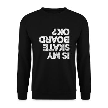 Skateboard Skater Skate Skaten Geschenk - Unisex Pullover - Schwarz - Vorne - Alina (178cm) & Michal (187cm)