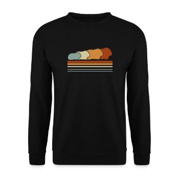 Meerschweinchen Haustier Guinea Pig Geschenk - Unisex Pullover - Schwarz - Vorne - Alina (178cm) & Michal (187cm)