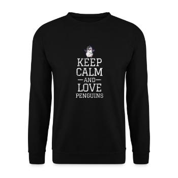 Penguin - Unisex Sweatshirt - black - Front - Alina (178cm) & Michal (187cm)