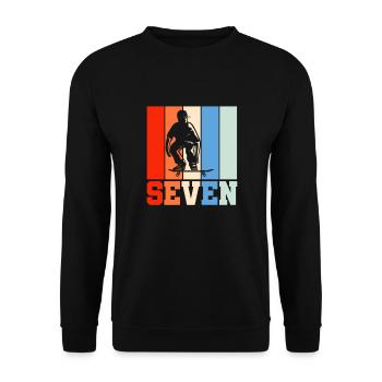 Skateboard 7ème anniversaire - Sweat-shirt Unisexe - noir - Devant - Alina (178cm) & Michal (187cm)