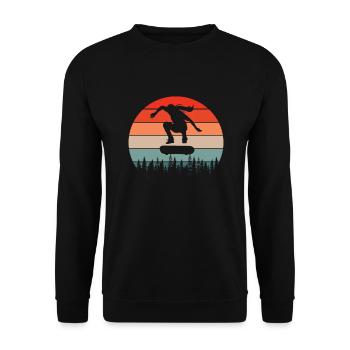 Skateboard Skater Girl - Unisex Pullover - Schwarz - Vorne - Alina (178cm) & Michal (187cm)