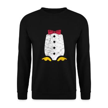 Pinguin - Unisex Pullover - Schwarz - Vorne - Alina (178cm) & Michal (187cm)